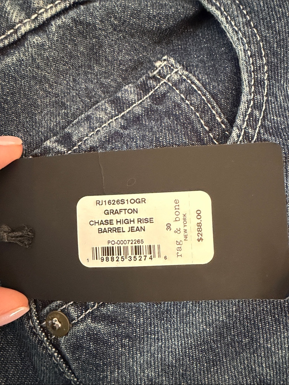 rag & bone Women's Grafton Chase High Rise Barrel Jean - Picture 3 of 9